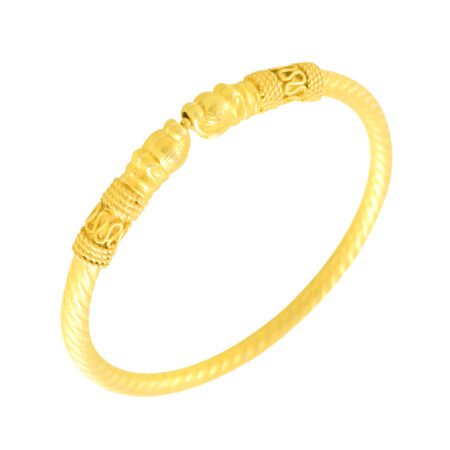 Plain Silver Bangle Gold Plated (SB28) - Image 3