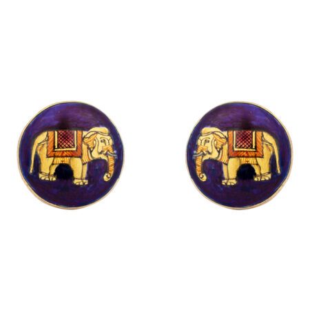 Royal Elephant Cufflinks - Enamel Art