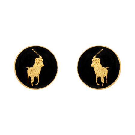 Zestful Polo Horse Cufflinks – Enamel Art
